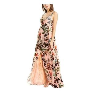 Nicole Miller Artelier BLUSH MULTI Autumn Dream Burnout Hi-Low Dress Size 6 New